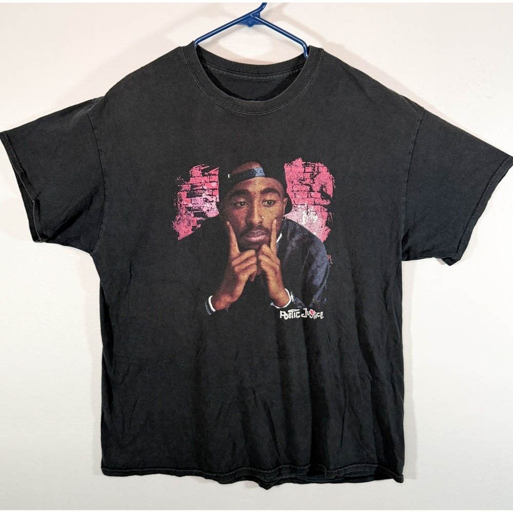 Vintage Y2K Tupac T Shirt Rap Hip Hop‎ Poetic Justice Movie Tee Fade
